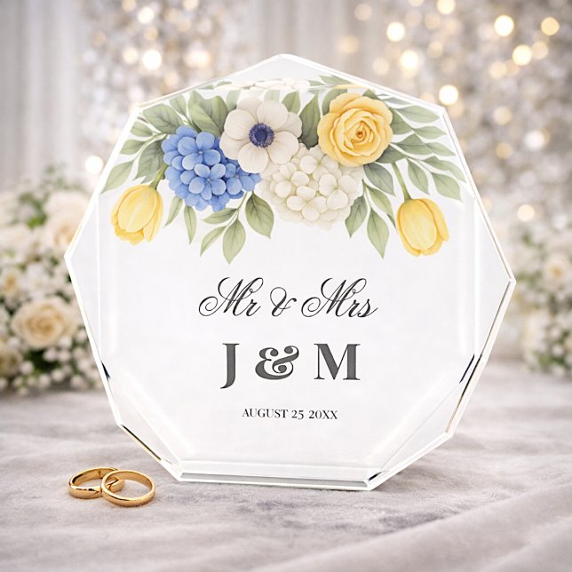 Elegant Chic Keepsake Newlyweds Gift Bride Groom  Photo Block (Creator Uploaded)