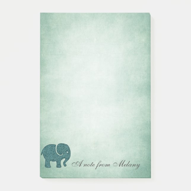 Elegant chic lady elephant vintage post-it notes (Front)