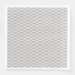 Elegant Chic Light Grey Repeating Ocean Waves Napkin