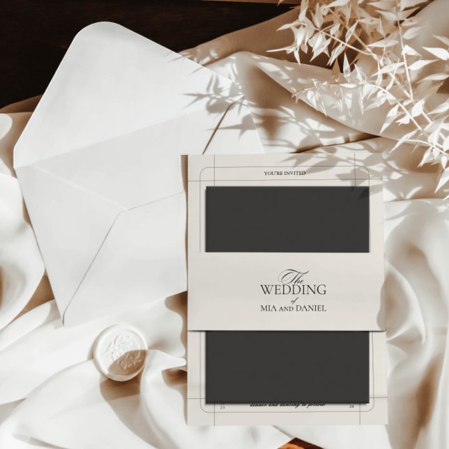 Elegant Chic Light Grey Wedding Invitation Belly Band (Creator Uploaded)