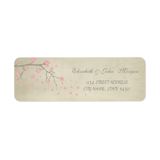 Elegant Chic Luxe - Cherry Tree Étiquette de adres (Devant)