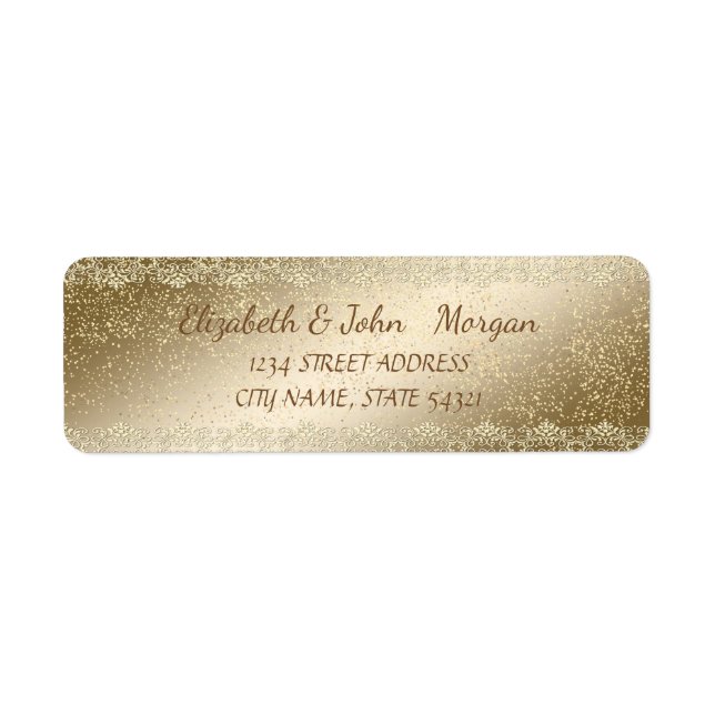 Elégant Chic Luxe, Faux Gold, Dentelle, Confetti (Devant)