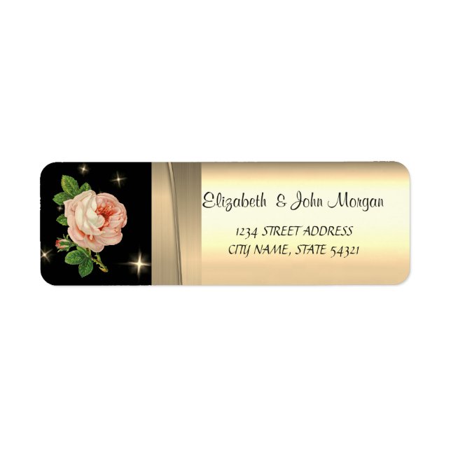 Elégant Chic Luxe, Faux Gold, Noir, Rose (Devant)