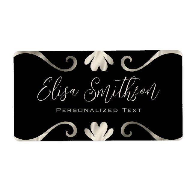 Élégant Chic Luxe Feminine Black & Silver (Devant)