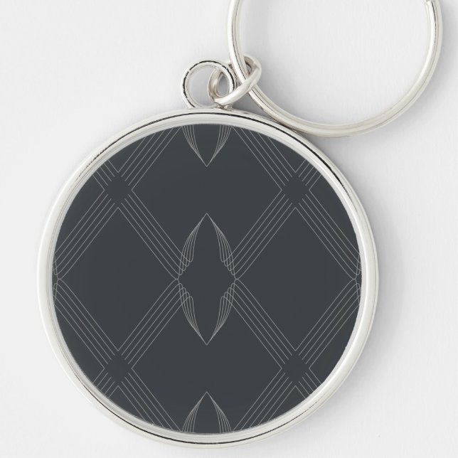 Elegant, chic, luxurious, simple line pattern keychain (Front)