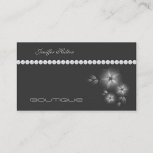 Elegant chic luxury contemporary floral pearl business card