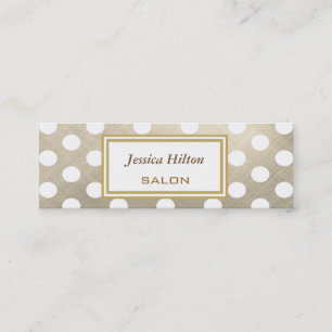 Elegant chic luxury contemporary metal polka dots mini business card