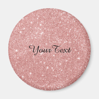 Elegant Chic Luxury Faux Glitter Rose Gold Magnet