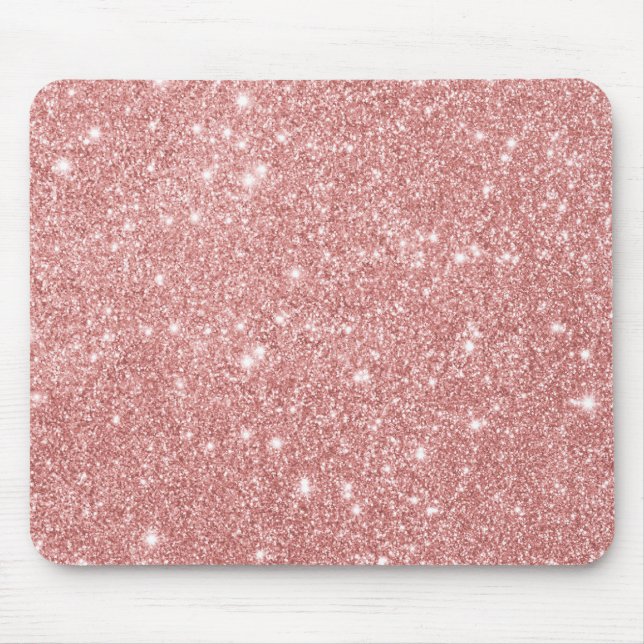 Elegant Chic Luxury Faux Glitter Rose Gold Mouse Pad (Front)