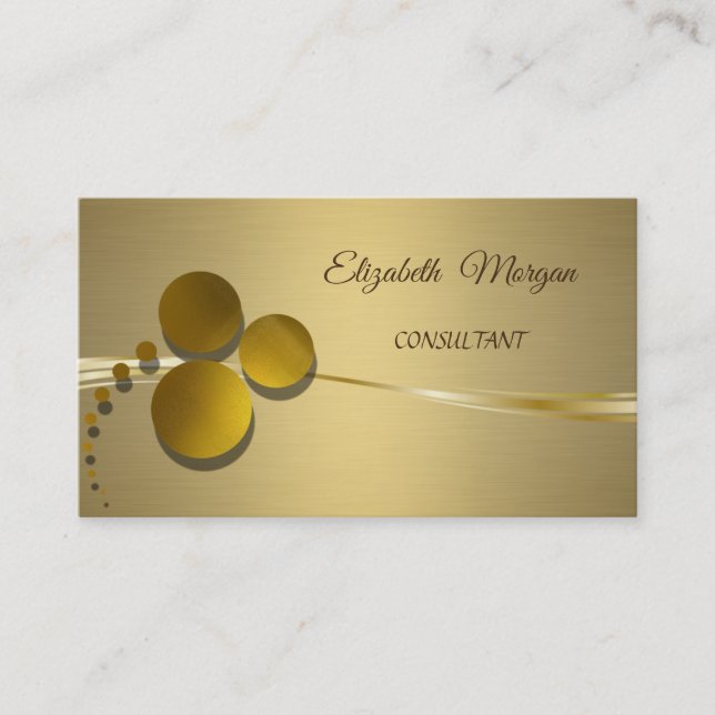 Elegant Chic Luxury Faux Gold Business Card (Front)