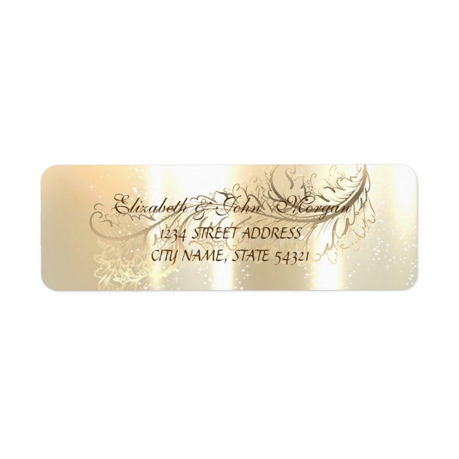 Elegant  Chic Luxury ,Faux Gold,Feather (Front)