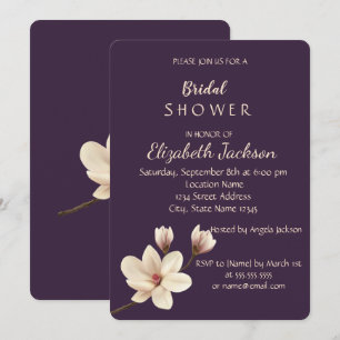 Elegant Chic Magnolia   Bridal Shower Invitation