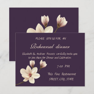 Elegant Chic Magnolia Rehearsal Dinner Invitation