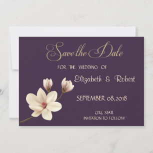 Elegant Chic Magnolia Save The Date