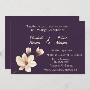 Elegant Chic Magnolia Wedding Invitation