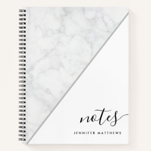 Elegant Chic Marble Personalized Notebook
