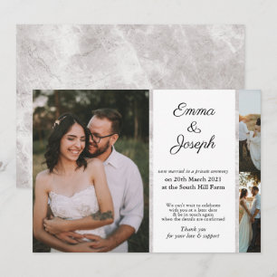 Elegant chic marble Wedding delayed custom Photo