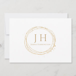 Elegant Chic Minimal Modern Gold Monogram Card