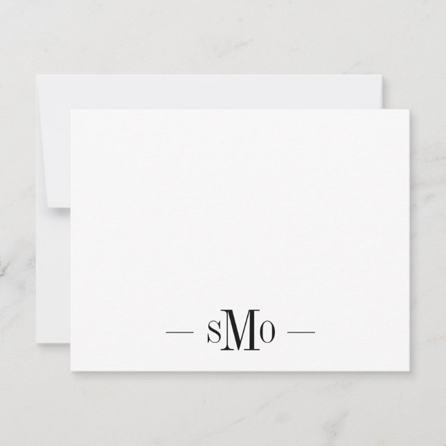 Elegant Chic Minimal Monogram 3 Initials  Card (Front)
