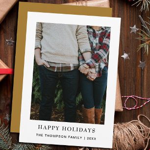 Elegant Chic Minimalistic Single Photo Christmas Holiday Card