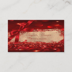 Elegant Chic Modern Bokeh,Brush Strok, Bow Business Card
