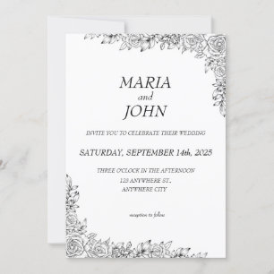 Elegant Chic Modern Classic Black and White Invitation