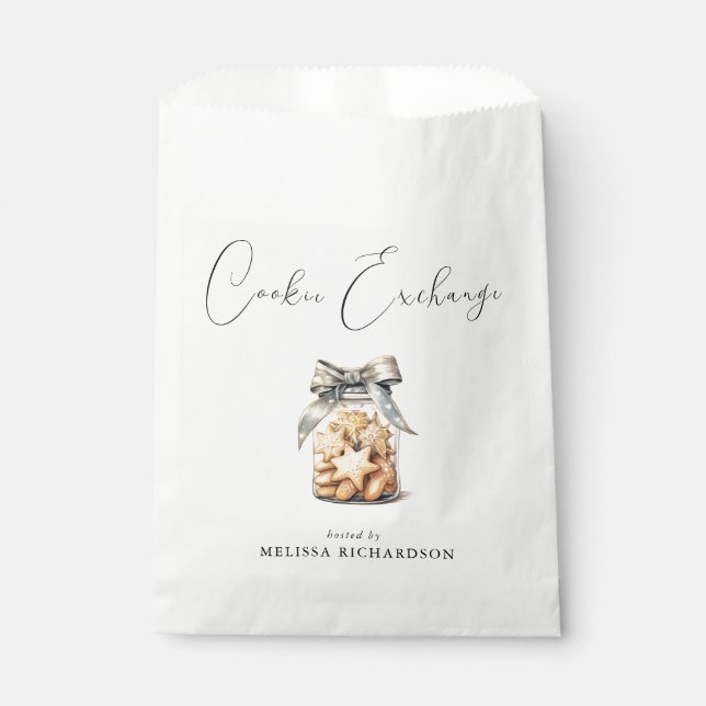 Elegant Chic Modern Cookie Exchange Favour Bag (Front)