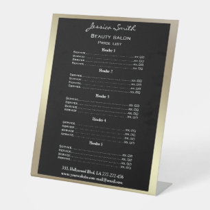 Elegant chic modern luxury faux gold rack card pedestal sign