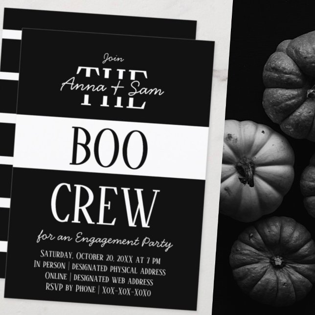 Elegant Chic Modern Striped Fall Engagement Party Invitation (Creator Uploaded)