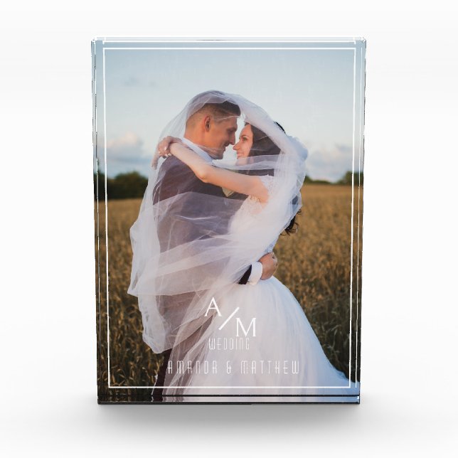 Elegant Chic Monogram Photo Block (Front)