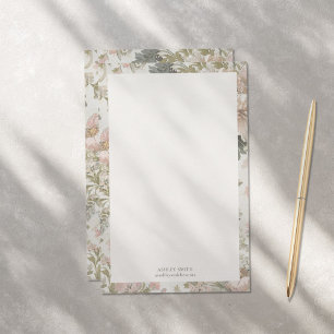 Élégant Chic Monogramme Floral Papier papeterie