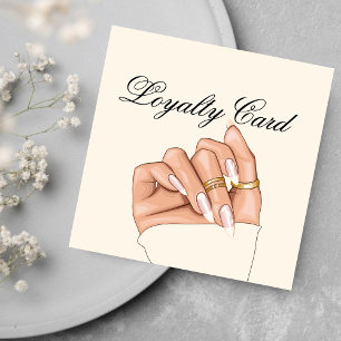 Elegant Chic Nail Salon Manicurist Loyalty Card 