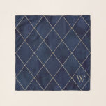 Elegant Chic Navy Blue Argyle Print Monogrammed Scarf<br><div class="desc">A beautiful Elegant Navy Blue Argyle Pattern Scarf. It can be monogrammed with the Initial of the name. It makes a perfect gift for your Mom,  Wife,  Daughter,  Girlfriend,  or Fiancee.</div>