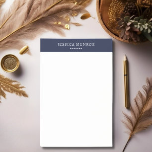 Elegant Chic Navy Blue Personalized  Post-it Notes
