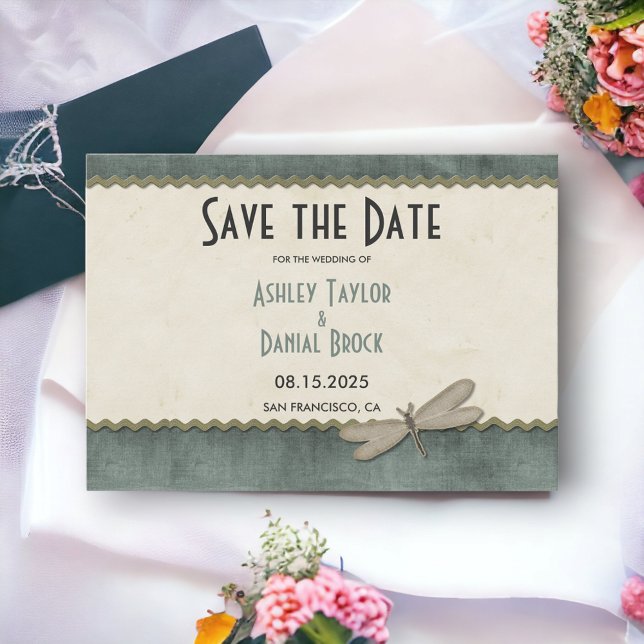 Elegant Chic Ornate Art Deco Modern Framed Wedding Save The Date (Creator Uploaded)