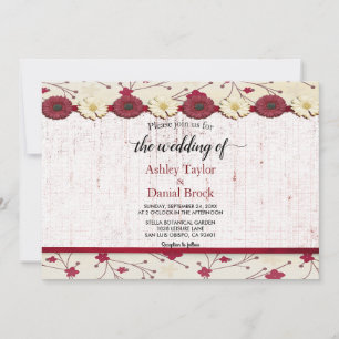 Elegant Chic Ornate Classy Country Floral Wedding Invitation