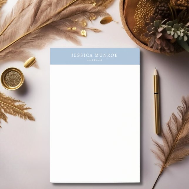 Elegant Chic Pastel Blue Personalized  Post-it Notes (Creator Uploaded)