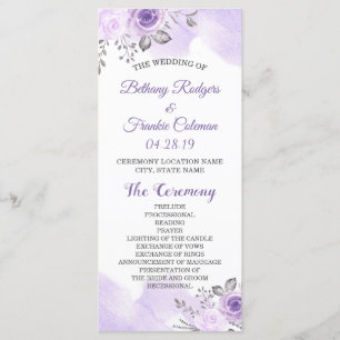 Élégant Chic Pastel Purple Fleurs Programme de Mar