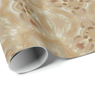 Elegant Chic Pearl Peach Kaleidoscopic Star Flower Wrapping Paper