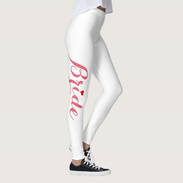 Elegant Chic Pink Bride Wedding Bachelorette Party Leggings (Right)