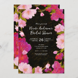 Elegant Chic Pink Floral Spring Flowers Invitation