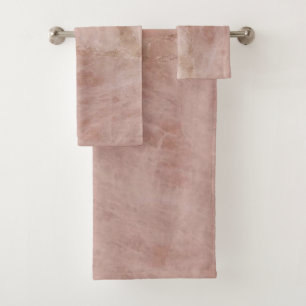 Elegant Chic Pink Rose Quartz Crystal Bath Towel Set
