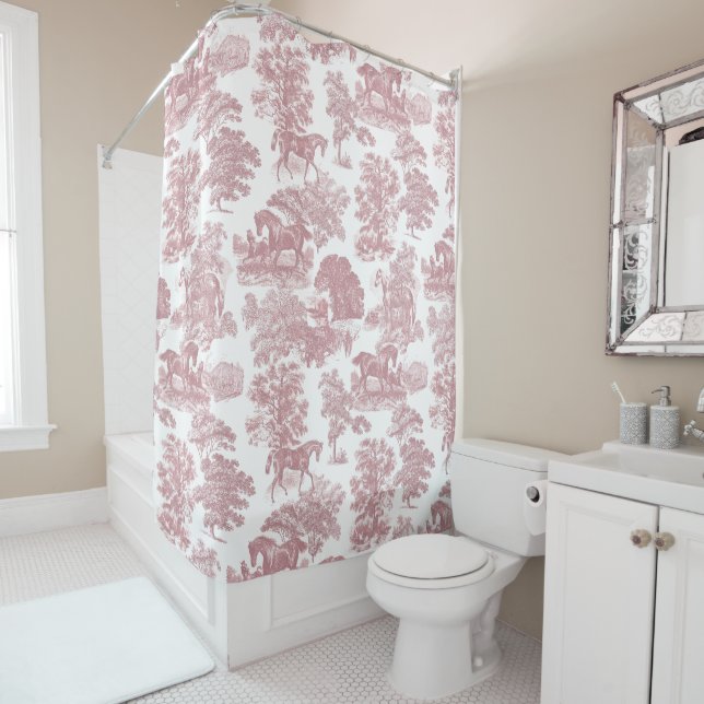 Elegant Chic Pink Rustic Horses Toile (In Situ)