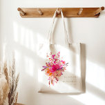 Elegant Chic Pink Watercolor Floral Wedding Custom Tote Bag<br><div class="desc">Personalized Modern Chic Pink Watercolor Floral Elegant Wedding Tote Bag</div>