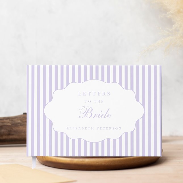 Elegant Chic Preppy Lavender Letters To The Bride  Guest Book (Creator Uploaded)