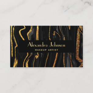 Elegant Chic Professional Black Gold Business Card