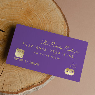 Elégant Chic Purple Gold Luxury Carte de crédit