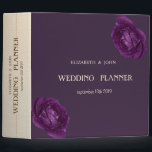 Elegant Chic Purple Roses Wedding Binder<br><div class="desc">Elegant chic floral wedding planner.</div>