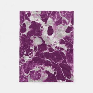 Elegant Chic Purple Violet Abstract Pattern Fleece Blanket