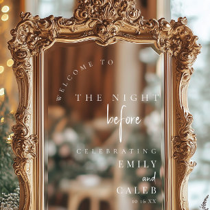 Elegant Chic Rehearsal Dinner Mirror Welcome Sign 